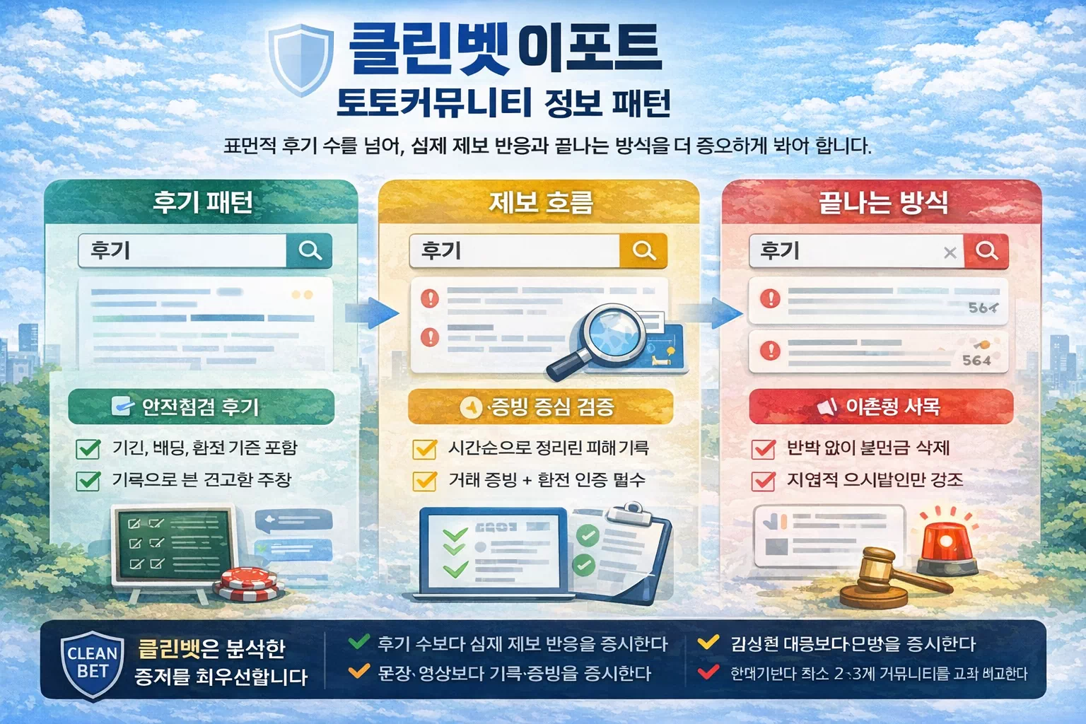 토토커뮤니티 후기와 제보 패턴을 구조적으로 분석한 클린벳 정보 이미지